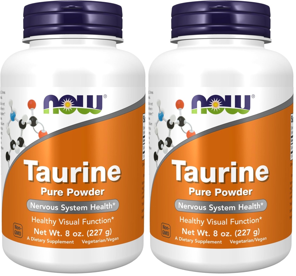 Şimdi Tamamlar, Taurine Pure Toz, Nervous System Health *, Amino Asit, 8-Ounce (Pack of 2)