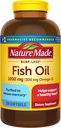 Nature Made Burp Less Fish Oil Omega 3 Supplements, 1000 mg Softgels, Omega 3 Fish Oil Supplements for Health Heart Support, 320 Softgels, 160 Day Supply Supply Support, 320 Softgels, 160 Day Supply