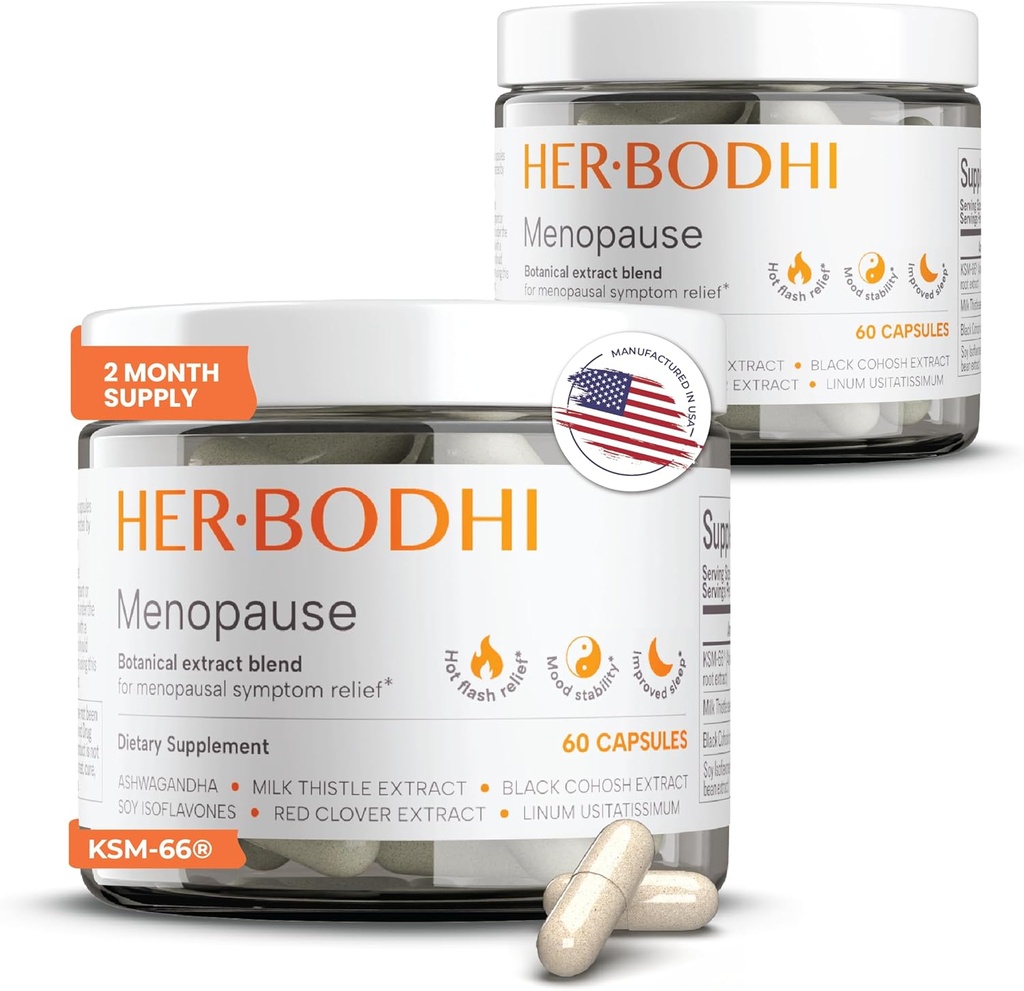 Erkeklero- Menopause Hormonal Balance for Women, Estrogen Soy Isoflavones Menopause Supplement for Women, Ashwagandha, Black Cohosh Hot Flashes Menopause Relief, Night Sweats Relief 120Caps
