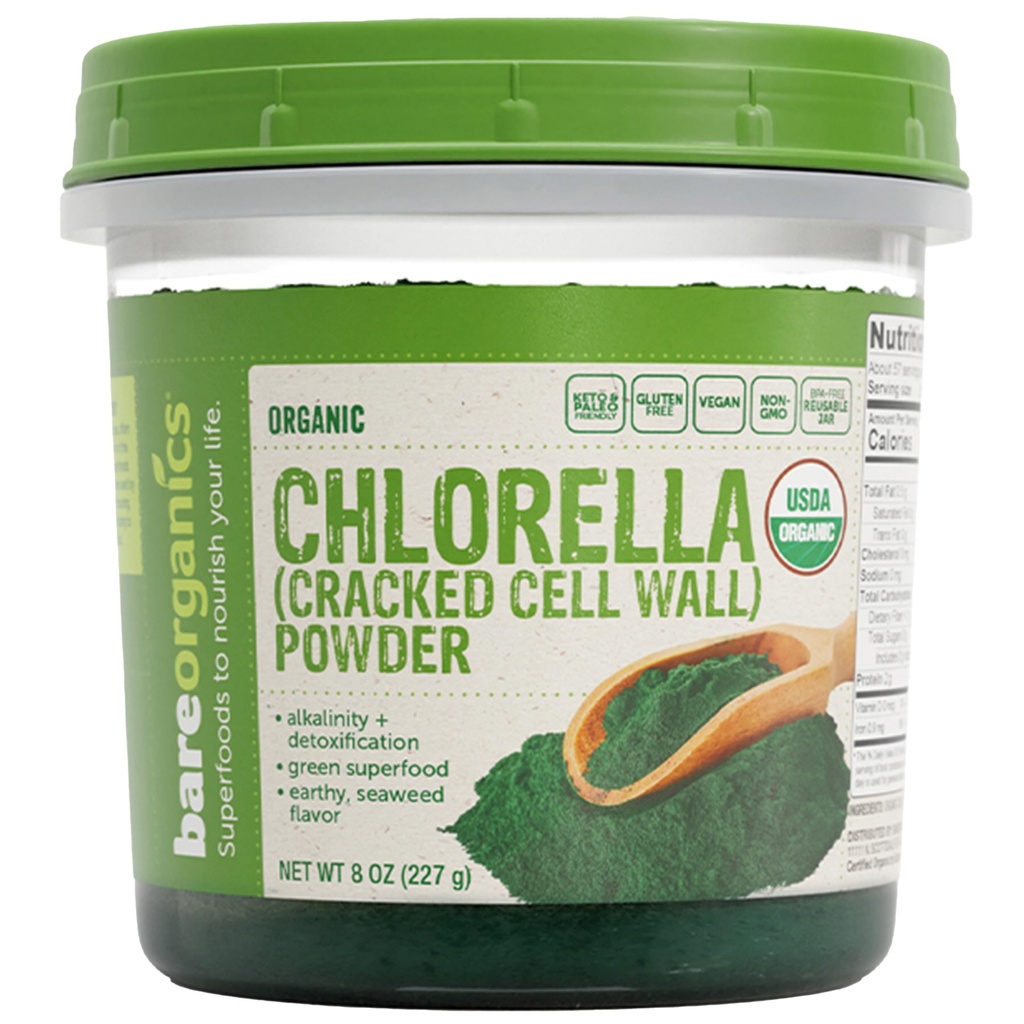BareOrganics 12522 Chlorella Toz, 8 Ounce
