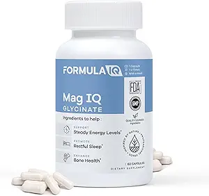 FIQ - Mag IQ Glycinate - Bisglycinate Chelate TRAACS - Yüksek Abors Magnezyum Glycinate Supplement - Sleep, Daily Energy, & Bone Wellness - 60 Capsules