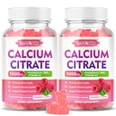 2 Packuba Citrate Gummies 1000 mg w/Vitamin D3, High Abhidrodis Gummies for Women & Men, Plus Magnezyum, P properties, çinko for Muscle & Immune, Raspberry Flavor, 120 Count