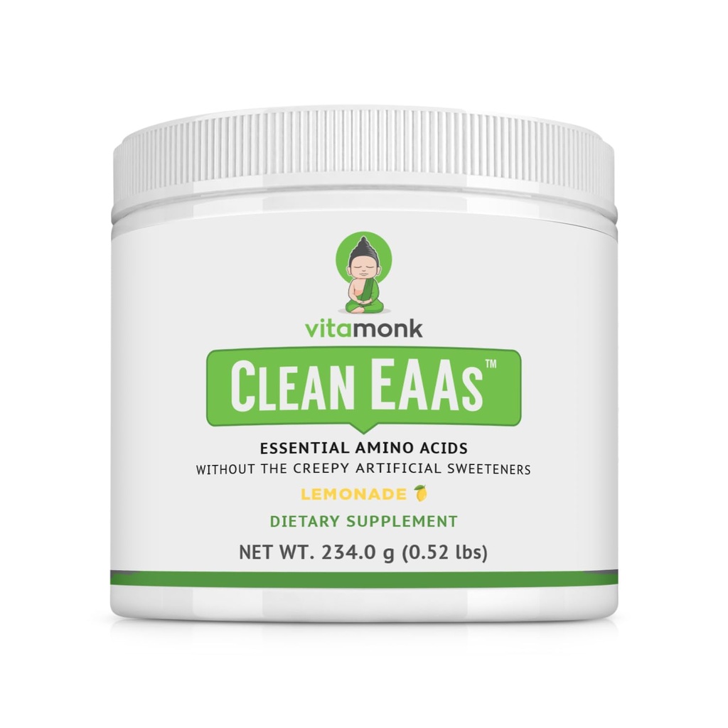 VitaMonk Clean EAA - EAAs with No Yapay Sweeteners for Pre-Workout, Energy and Recovery - Max Bio available EAA Toz with 9 Essential replica