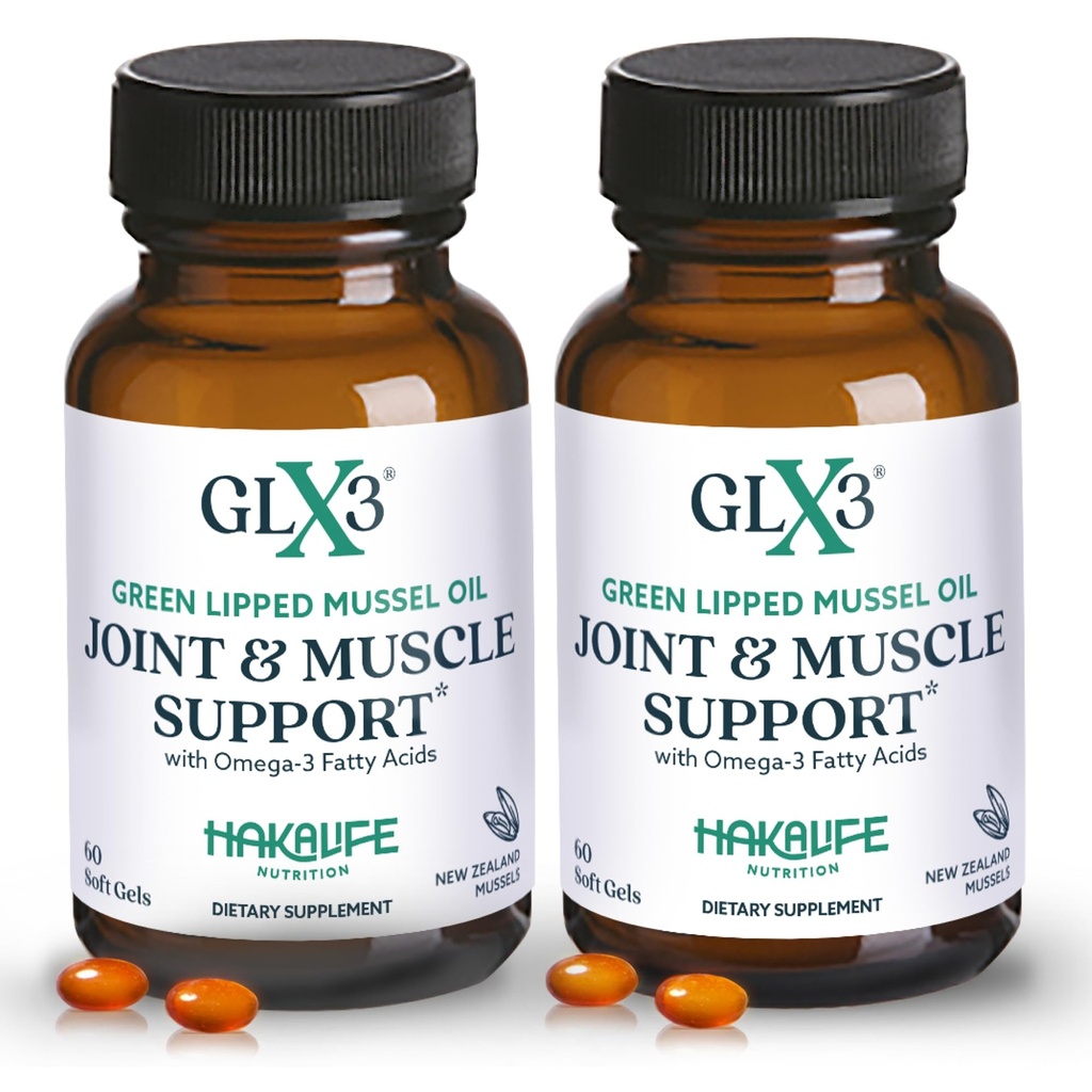 GloX3 Ortak Destek Ekstra Kuvvetli Omega-3 Supplement | Premium Yeni Zelanda Yeşil Lipped Mussel Oil - Comfort, Flexability, Muscle Recovery - ETA EPA DHA Omega 3 Capsules 2 Ay
