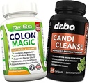 Colon Cleanse Candi Detox Formula - Natural Bowel Cleanser Pills for Intestinal Bloating & Anti Overgrowth Cleansing for Women & Men - Daily Constipation Relief Supplement Gut Stomach Balance Control