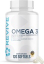 Erkek ve Kadınlar için Revive MD Omega 3 Balık Yağı Supplements - Tehlikeli Madde ve Ortaklar için EPA & DHA Fatty Asits, Kalp ve Beyin Desteği - Vegan-Friendly, Gluten-Free (120 Softgels, 60 Hizmet)
