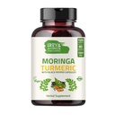 Organik Moringa Oleifera Toz & Turmeric Root Toz Blackpepper 120 Capsules | Organik Moringa, Turmeric ve Black Pepper | Vegan, Gluten-Free ve Non-GMO ile yapılır.
