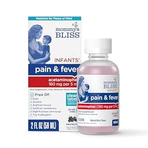 Anne'nin Bliss Infant'ın Ağrısı ve Ateşi, Bebek Acetaminophen, Dye Free, Delicious Karma Berry Flavor, Ages 2+, 2 Akışkanlar Ounces