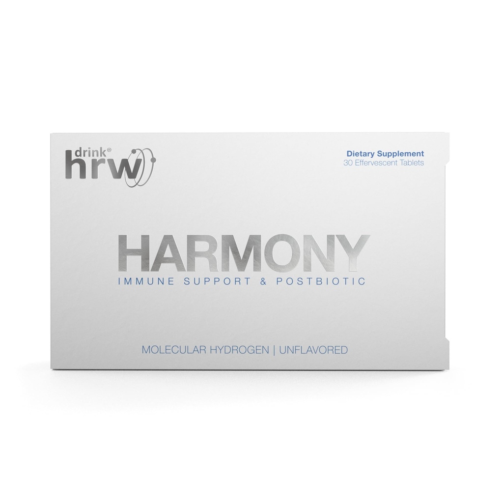 DRINK HRW Harmony Molecular Hydrogen Water Tablets - 12.4ppm H2 Advanced Formula + ImmunoLP20 Postbiotics. Supports Energy, Focus, Gut Health. Patented (Unflavored, 30 Ct)