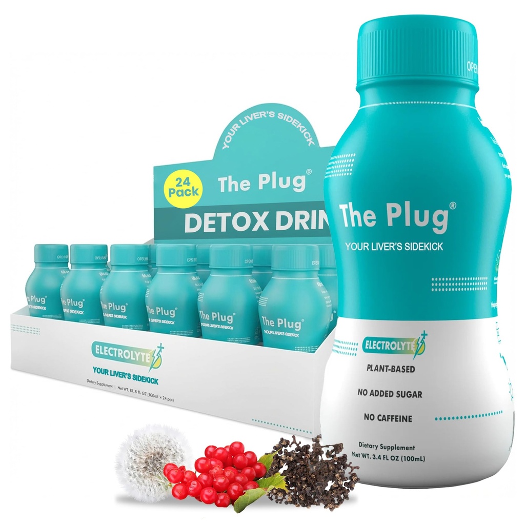 Plug Liver Cleanse Detox & Tamir - Bitki Liver Support & Health, Bloating Relief, Restore Antisoxy & Minerals | Liver Kompleks Enerji İçgörü (24-Pack)
