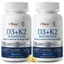 Alliwise D3 K2 Vitamin 10000 IU with Magnesium Complex Softgels, 240 Count | D3 K2 Magnesium Complex + 200mcg K2 MK-7 - High Potency Supports Calcium, Immune & Sleep Health,Gluten-Free