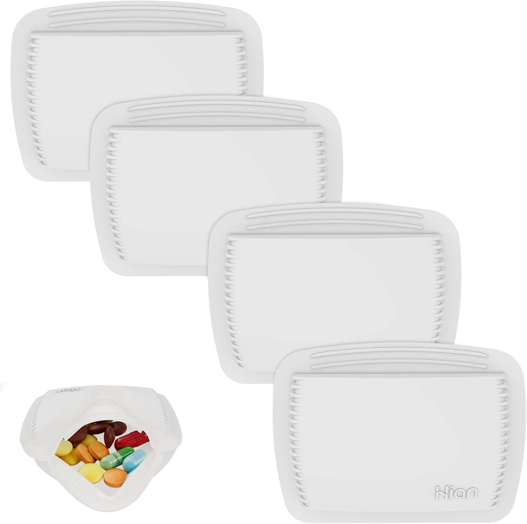 4 κομμάτια Pill Organizer Επαναχρησιμοποιήσιμη θήκη Pocket Pill Φορητό Open Pill Pouch Σιλικόνη Μικρό κουτί Pill Pill Pill Hill Kolder Pill Τσάντες Organizing Medication, Βιταμίνες, και Tablets for Travel (White)