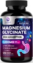 Μαγνήσιο Γλυκινικό 500mg Κάψουλες - Καθαρό & Χηλικό για Max Απορρόφηση - Υποστηρίζει τους μυς, τα νεύρα και την καρδιά Υγεία, Υποστήριξη ύπνου - Best Magnesium Χάπια συμπλήρωμα για ολόκληρο το σώμα Υποστήριξη - 120 κάψουλες