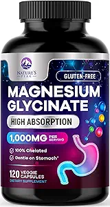Magnezyum Glycinate 500 mg Capsules - Pure & Chelated for Max Abors - Supports Muscle, Nerve & Heart Health, Sleep Support - En İyi Magnezyum Pills Supplement for Whole Body Support - 120 Capsules