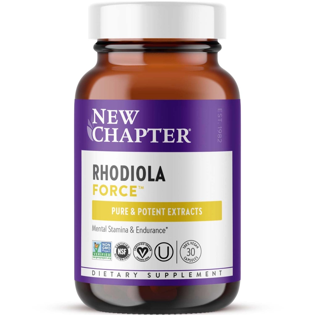 Νέο Κεφάλαιο Rhodiola Force 300mg με Poent Vegan Rhodiola για Ψυχική Εστίαση & Σταμίνα, Αντοχή + Υποστήριξη Mood + Προσαρμοσμένο Στρες + Μη ΓΤΟ Συστατικά - 30 Μέτρα