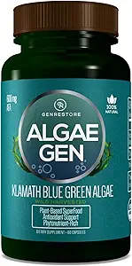 Genrestore: Doğal AFA Stem Hücre Celulas Madres Klamath Blue - Green Algae Spirulina veya Chlorella Phytonutrient- Rich, Superfood 600 mg Aphanizomenon Flos-Aquae (1)