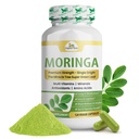 Organik Veda Moringa Leaf Capsules 1000 mg, 120 Kont - Pure Raw Moringa Oleifera Toz Tüm Yeşil Süper Gıda Tamamını Bırakır - Enerji, Sağlık, Wellence & Antioksis Zengin