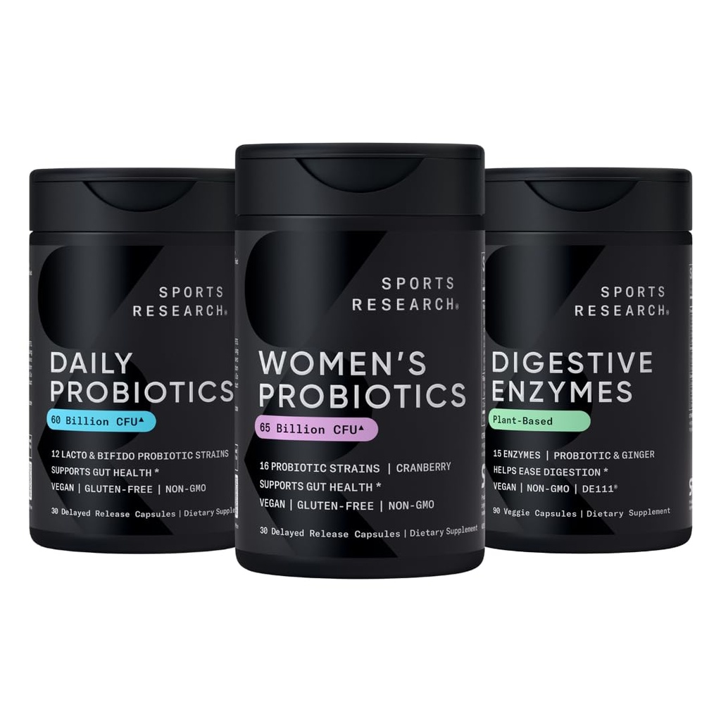 Spor Araştırmaları All Vegan: Prebiyotiks (60 Milyar CFU), Probiyotiks & Ginger (Plant Temel) & Women's Probiyotiks with Prebiyotiks (65 Milyar CFU)