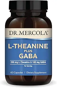 Dr. Mercola L-Theanine Plus GABA, 60 Capsules, Non-GMO, Gluten Free, Soy Free,