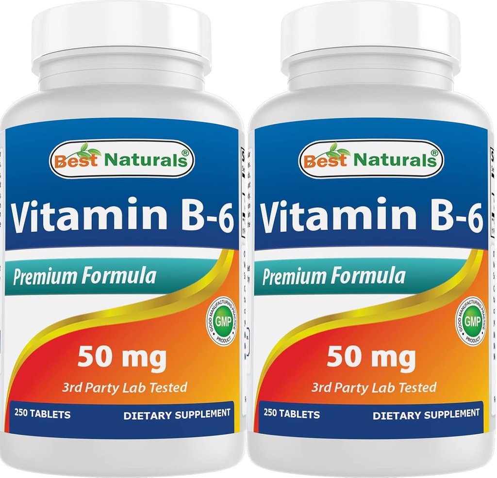 En İyi Doğal Vitamin B6 50 mg 250 Tablet (250 Kont)