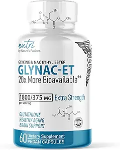 Nature's Fusions NAC Ethyl Ester + Glycine - Extra Strength 375mg - NACET 1800mg - 20x More Bioδιαθέσιμο από GlyNAC - N-ακετυλοκυστεΐνη - Συμπλήρωμα κατά της γήρανσης, Boost Glutathione (60 Κάψουλα)
