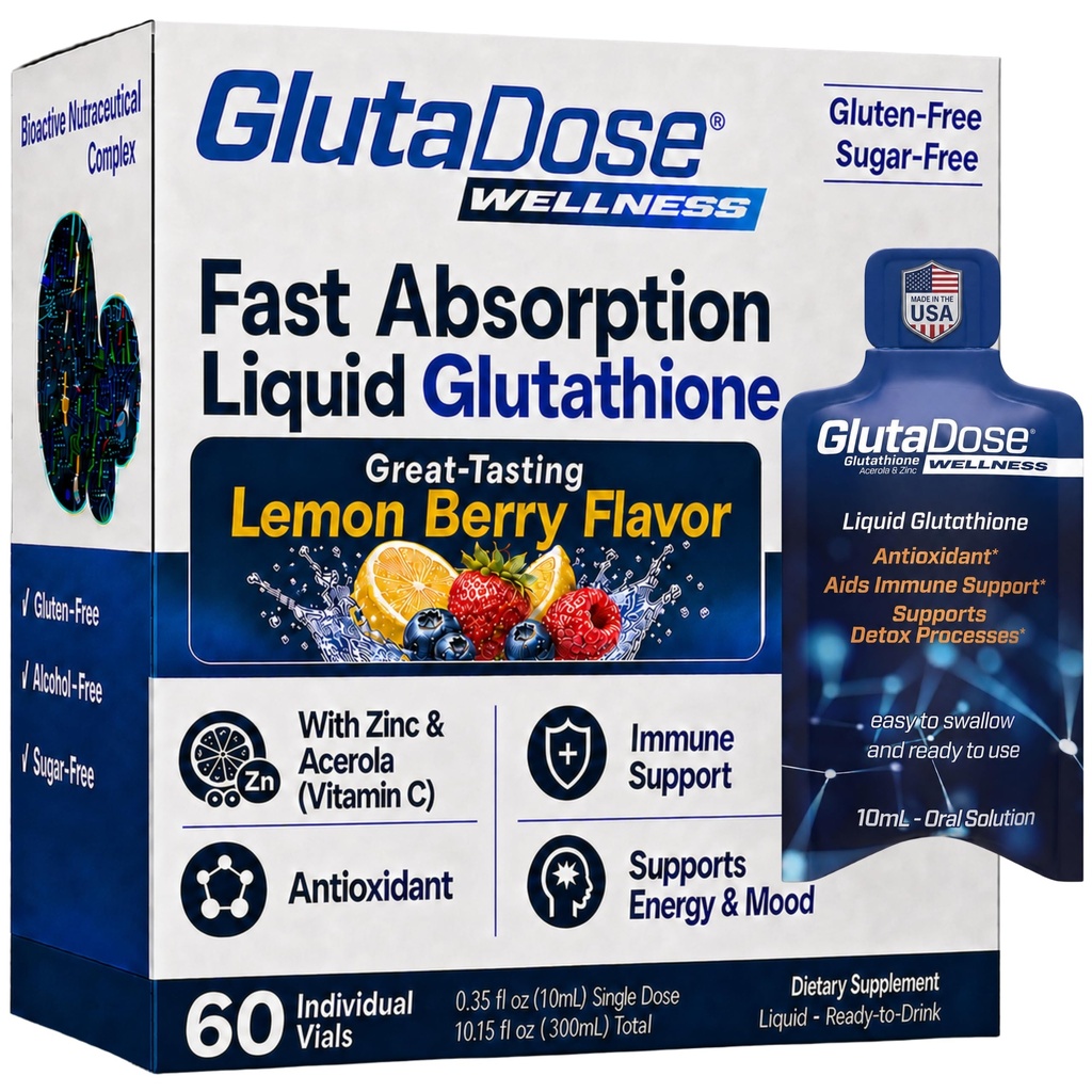 Sıvı Glutathione Supplement, Lemon Berry Flavored Acerola Energy ATM w/Zinc, Daily Vitamins & Minerals, Zero Sugar Formulation, Hergün Auto-Immune Support for Yetişkinler, 0.34 fl oz, 60'ıncı