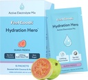 Feel Goods Hydration Hero, 1000 mg Electrolytes Toz, Sugar Free, Magnezyum Organic Coconut Water, L Theanine, C & B12, Non GMO, Keto, Vegan, Electrolyte Packets | Guava Fresca, 15 Countets