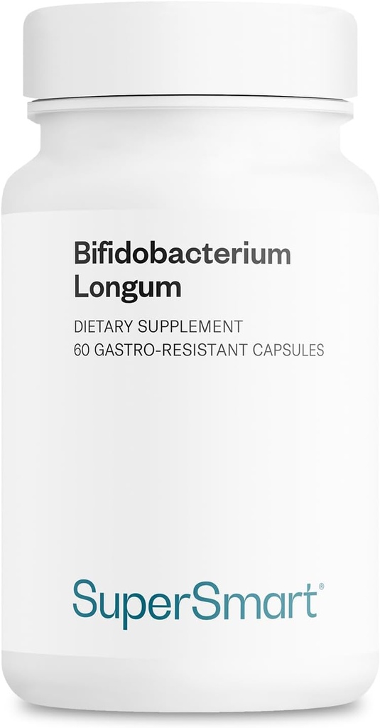 Supersmart - Bifidobacterium Longum (BB536) günde 6 Milyar CFU - Probiyotikler & Prebiyotiks Supplement | Non-GMO & Gluten Free - 60 DR Capsules