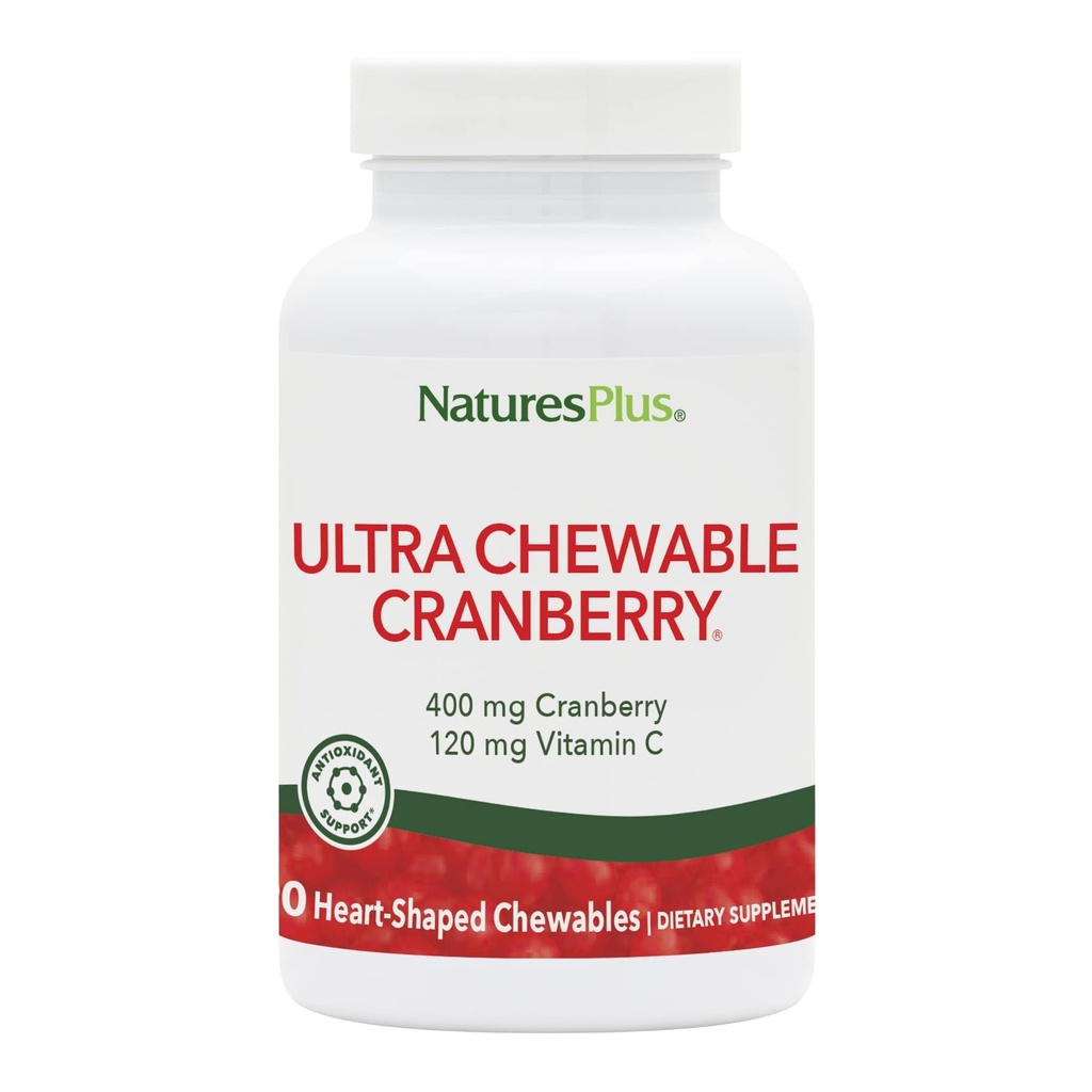 NaturesPlus Ultra Chewable Cranberry - 90 Loveges Tabletleri - Urinary Tract Health - Non-GMO, Gluten Free - 45 Hizmetler
