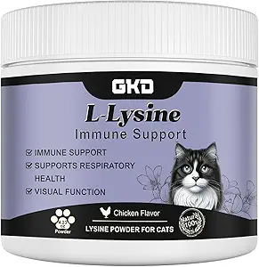 Cats için L-Lysine Toz, Immune ve Eye Health Supplement, Lysine Aid with Reduces Eye Discharge, Alleviates Sneezing ve Runny Nose