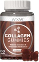 WXW Hydrolyzed Collagen Peptides Gummies for Women, Μη ΓΤΟ Αντιγηραντική Φόρμουλα με Βιοτίνη, Ψευδάργυρο, Βιταμίνες C & E για Μαλλιά, Δέρμα και Νύχια 