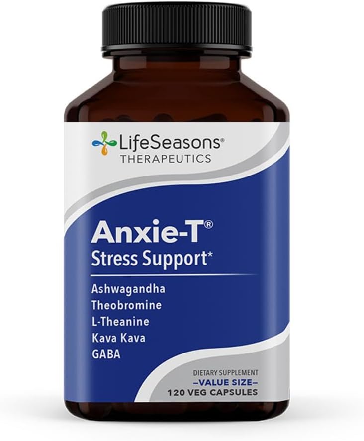 Anxie-T - Stresli Yardım Supplement - Destekler Mood & mental Focus - Calm ve Rahatlayın - Eases Ger & Nervousness - Ashwagandha, Kava, GABA & L-Theanine - 120 Capsules