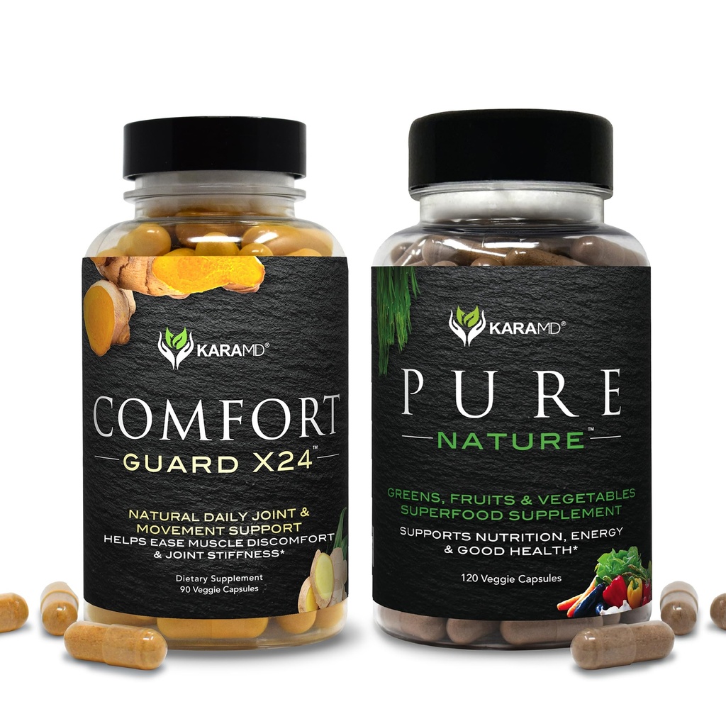 KaraMD Pure Nature & Comfort Guard Sche | Tüm Gıda Yeşilleri, Meyveler ve Sebzeler Tamam + Hareket Desteği | Non-GMO, Vegan, Gluten-Free (30 Her Şeye Hizmet Ediyor)