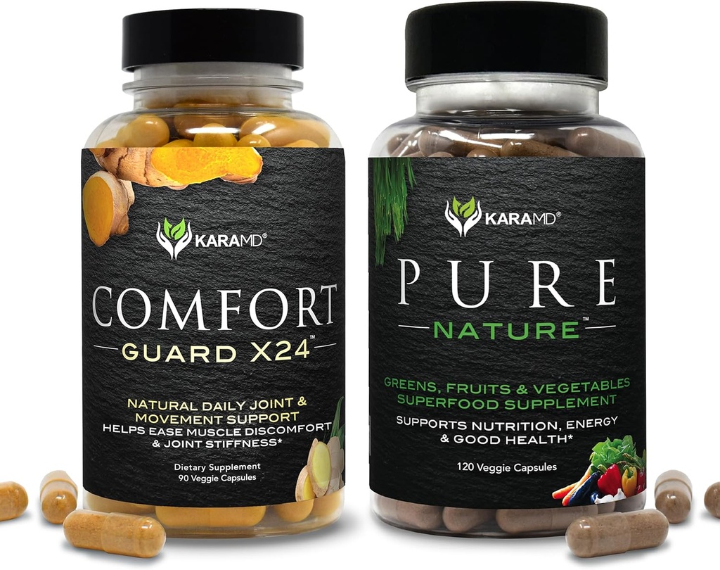 KaraMD Pure Nature & Comfort Guard Sche | Tüm Gıda Yeşilleri, Meyveler ve Sebzeler Tamam + Hareket Desteği | Non-GMO, Vegan, Gluten-Free (30 Her Şeye Hizmet Ediyor)