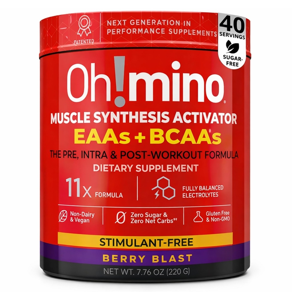 Oh!mino Essential replicas Supplement. Berry Blast, Stimulant-Free Toz. Tüm 9 EAAs, BCAAs ve İşouts için Mükemmel Amino Enerji ve Kas inşa etmek ve Daha Hızlı Yeniden Keşfetmek.
