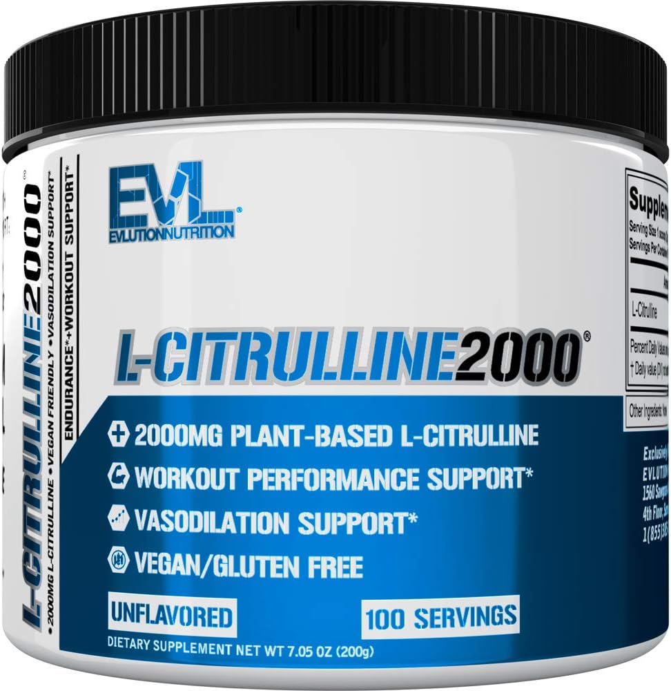 L-Citrulline2000 Nitrik Çimento Pre Workout Toz - Gelişmiş Kas Güçlü ve Intense Pumps için Yüksek Güç L Citrulline Toz - Plant Temel Nitrik Çimento Uyarısı - Unflavoreded