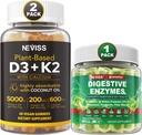 NEVISS Vitamin D3 5000iu & K2, Kalsiyum Gummies & Digestive Enzymes Gummies