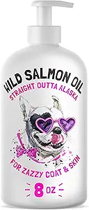 Wild Alaskan Salmon Oil for Dogs & Cats - Pure Fish Omega 3 6 9 Sıvı EPA DHA Fatty Asits - Skin & Coat Supplement - Supports Joint Function, Brain, Eye, Immune & Heart Health - Made in USA 8 oz