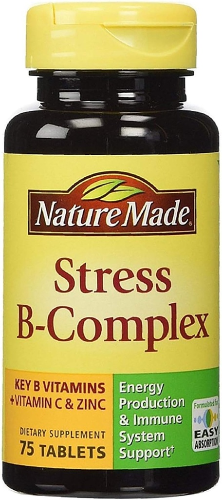 Nature Made Stress B-Complex Diyetary Supplement Tabletleri C & çinko 75 ea ( Borges 6)