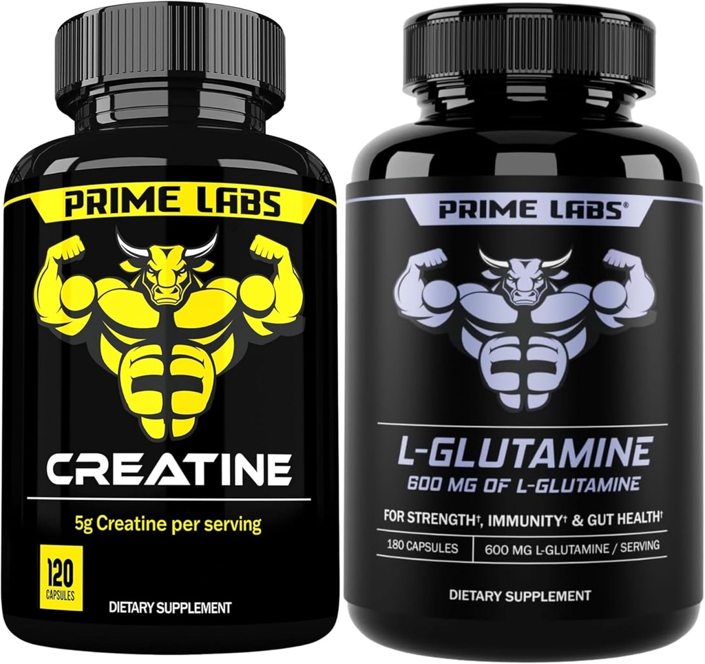 Πρωτεύοντα εργαστήρια Creatine Monohydrate (120 ct) + L Γλουταμίνη (180 ct)
