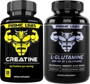 Πρωτεύοντα εργαστήρια Creatine Monohydrate (120 ct) + L Γλουταμίνη (180 ct)