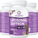 Liposomal Saffron Supplements 88.5 mg, maksimum Aborpsiyon, Mood, Energy, Vision & Focus - 60 Vegan Capsules