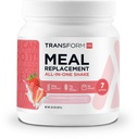 TransformHQ Replacement Meal Shake Powder 7 σερβιρίσματος (Strawberry & Cream) - Χωρίς γλουτένη, μη ΓΤΟ