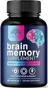 Beyin Memory Supplement Pills - Concentration için 3X Strength Nootropics, Clarity & Focus Support - Bacopa, Phosphatidylserine & DMAE, Beyin (28) - 60 Capsules