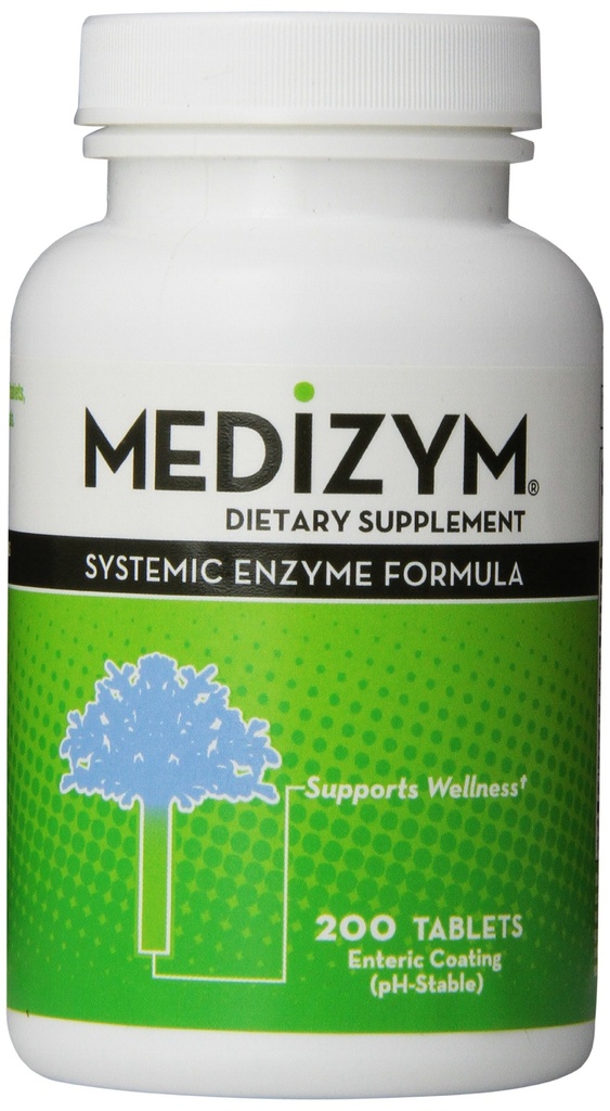 Medizym Naturally Vitamins, Systemic Enzyme, Support for Healthy Inflammation Response, Immune System & Joints with Pancreatin, Papain, Bromelain, Trypsin, Rutin - Gluten, Dairy Free, 200 Tablets