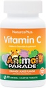 Natures Plus Animal Parade Sugar-Free Children's Vitamin C, Natural Orange Juice Flavor - 90 Chewable Animal Şekild Tabletler - Immune Support - Gluten Free - 45 Hizmetler