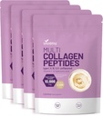 PHNu Multi Collagen Vivo Toz, 16 Oz Hydrolyzed ProteinPack | Tip I,II,III,V,X With Hyaluronic Acid, Biotin & Vitamin C Unflavored Keto Paleo Friendly, Ez Mix in Drinks (4LB/4Pack)