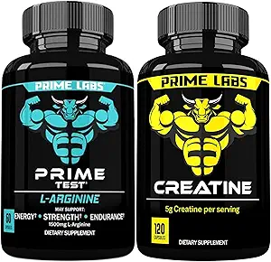 Prime Labs L Arginine (60 ct) + Κάψουλες Κρεατίνης (120 ct)