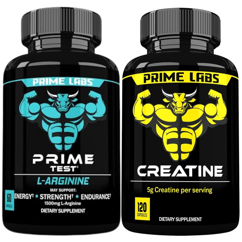 Prime Labs L Arginine (60 ct) + Κάψουλες Κρεατίνης (120 ct)