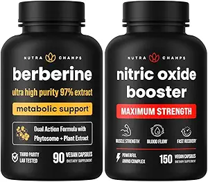 NutraChamps Complete Metabolic & Circulatory Support: Berberine & Nitrik Oksit